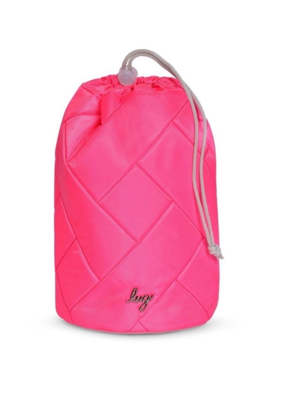 Lug Tumbler Storage Pouch Flamingo Pink Quilted Drawstring Cinch Top NWOT